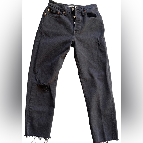 LEVIS WEDGIE ICON JEANS BLACK DESERT STRAIGHT LEG - Picture 2 of 11
